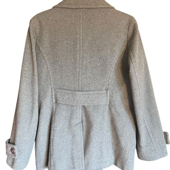 Lands' End Women’s Gray Wool Peacoat with Wide Lapel Collar Sz 8 - Picture 6 of 11